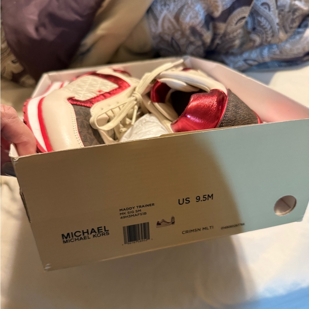 Michael Kors Red and White Sneakers